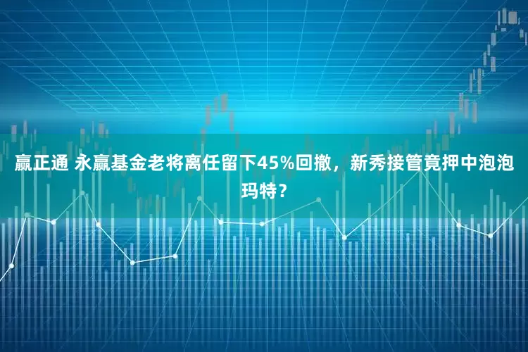 赢正通 永赢基金老将离任留下45%回撤，新秀接管竟押中泡泡玛特？