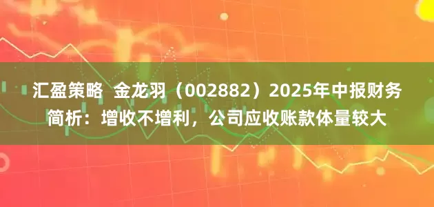 汇盈策略  金龙羽（002882）2025年中报财务简析：增收不增利，公司应收账款体量较大